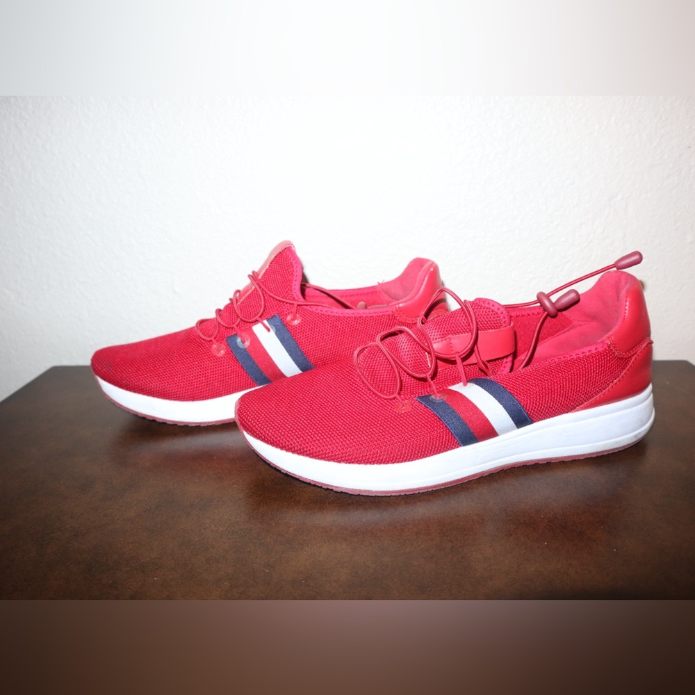 Tommy Hilfiger Red and Blue Women's Sneakers - Picture 2 of 4